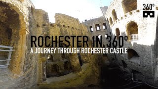 360 video journey through Rochester Castle Kent  360º VR [upl. by Brent503]