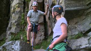 Rock Climbing  setting up a safe practical belay area [upl. by Doak]