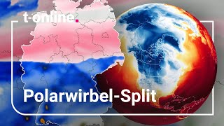 Polarwirbel spaltet sich – folgenreiche Entwicklung [upl. by Htabazile]