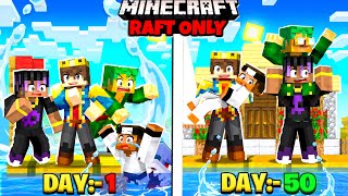 100 Days on ONE RAFT with Friends In Minecraft 😰 [upl. by Sabino]