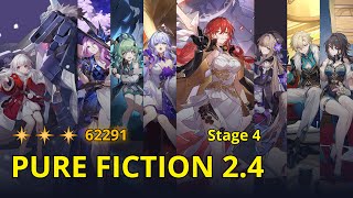 Clara E0 Jade E0 amp Himeko E3  Pure Fiction 24 Stage 4 3 Stars  Honkai Star Rail [upl. by Ynnor]