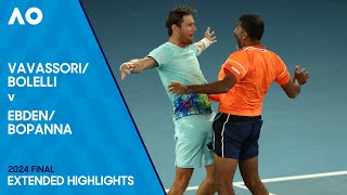 BolelliVavassori v BopannaEbden Extended Highlights  Australian Open 2024 Final [upl. by Orpha237]