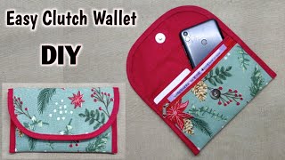 VERY EASY  DIY CLUTCH WALLET  Easy Purse Bag Sewing Tutorial  Purse Making  Easy Sewing Tutorial [upl. by Kafka]