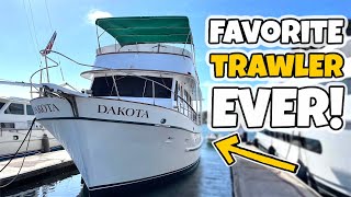 TRAWLER TOUR Full WALKTHROUGH of SPECTACULAR 61foot Davis Trawler Yacht [upl. by Ledoux938]