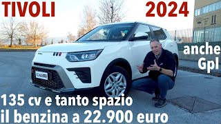 KG Mobility TIVOLI 2024 spazio e sprint col turbo benzina 135 cv a 22900 euro 23900 per il gpl [upl. by Assirroc]