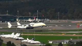 Zürich Airport Antonov 225 take off 2013 09 25 [upl. by Matheny]