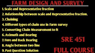 FARM DESIGN and SURVEY Scale and Representative fraction Bearing Angle between two line Channing [upl. by Milman]