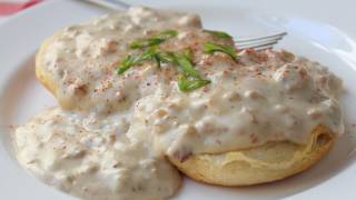 Country Gravy  Creamy Bacon Sausage Gravy Recipe [upl. by Mersey]