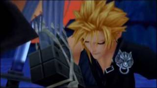 Cloud and Tifa in Kingdom Hearts II ALL Scenes [upl. by Enomed432]