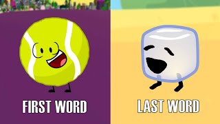 The First and Last Words of Every BFDI Season [upl. by Nevaeh]