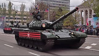 Anti Ukraine Donetsk Shows Their Military For Victory Day Parade [upl. by Embry]