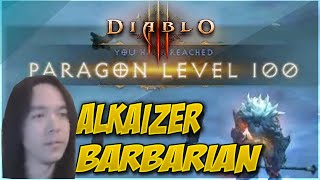 Diablo 3 Alkaizer Paragon Level 100 Barbarian World First [upl. by Roderica716]