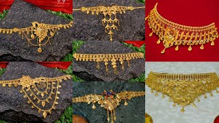 Latest choker necklace design gold with weight and priceChoker jewellerychoker necklace [upl. by Tate304]