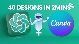 How to Create 40 Social Media Post Designs in 2mins Using ChatGPT and Canva AI [upl. by Assiar]