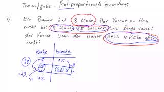 Antiproportionale Zuordnung  Textaufgaben [upl. by Ykcor]