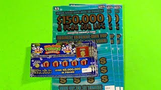 SOOD 1250 1 10K TRIPLE MATCH 10 150K YEAR FOR LIFE 3 FL Lottery Scratch Tickets [upl. by Yslehc]