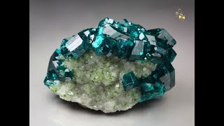 21029  DIOPTASE DUFTITE CALCITE Tsumeb Mine Namibia [upl. by Stambaugh95]