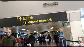 Free Shuttle Train Between NorthSouth Terminals At Gatwick Airport London [upl. by Nannette]