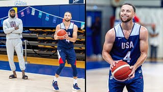 Stephen Curry Teaches LeBron James Shooting In Team USA Basketball Practice 2024 USA Basketball [upl. by Notlrac10]