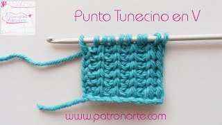 Punto Tunecino en V  Crochet Tunecino en V [upl. by Thurlow544]