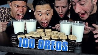 100 OREOS in 10 Minutes CHALLENGE [upl. by Bender184]