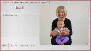 How to give an infant a puffer with a mask and a spacer [upl. by Ventre]