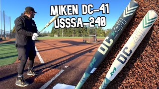 Hitting with the MIKEN DC41  USSSA240 Slowpitch Softball Bat Review [upl. by Martreb760]