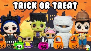 LOL Surprise Dolls Trick Or Treat Big Sisters Take Little Sisters  Brothers Halloween Costumes [upl. by Liatrice]