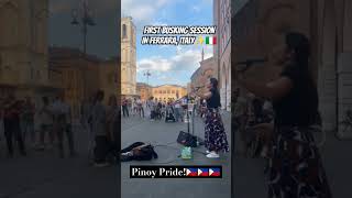 busking pinoy talent italy [upl. by Ditmore]