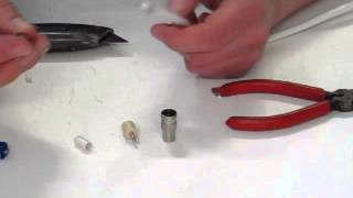 Male Coax  Coaxial Plug Fitting Demonstration [upl. by Suiratnod]