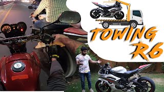 Towing R6  Bad Fuel In R6  Hard to Tow R6 yamahar6tow howtotowheavybike r6notstarting [upl. by Fabiola]