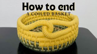 How to end a coiled basket  New knot tutorial [upl. by Aliehc859]