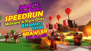 TDS SOLO HC Hardcore Speedrun Grind Gems Get Brawler  Tower Defense Simulator Roblox [upl. by Ociram]