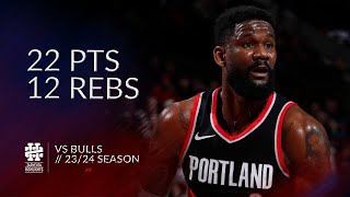 Deandre Ayton 22 pts 12 rebs vs Bulls 2324 season [upl. by Daryle]