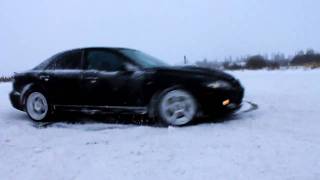 Mazdaspeed 6  Mazda 6MPS amp Mitsubishi Evo IV drifting on snow [upl. by Nepets]