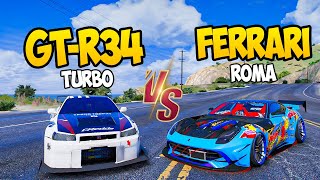 Perseguimos Un Ferrari Roma Con Mi Gtr Alterado😨Gta Rp [upl. by Craig832]