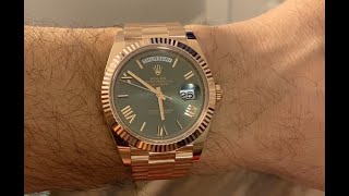 PAID WATCH REVIEWS  Rose Gold Rolex Day Date 40  24QA15 [upl. by Milo414]