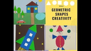 Geometric shapes creativity  How to create shape designs creatively  School Craft [upl. by Natividad298]