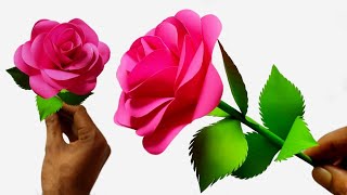 🌹 DIY  How To Make A Paper Rose Flower  Paper Craft Tabrez Arts [upl. by Somerset280]