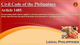 Civil Code of the Philippines Article 1485 [upl. by Pattani685]