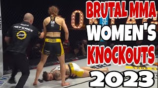 Womens Brutal MMA Knockouts 2023 [upl. by Llessur]