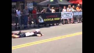 2014 Tour of Somerville Juniors Winner Noah Granigan Crash [upl. by Papke]