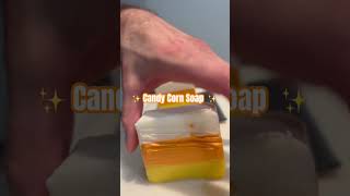 Handmade Candy Corn scented bar soap with goats milk base🐐 soap double postingsocial experiment [upl. by Lapides]