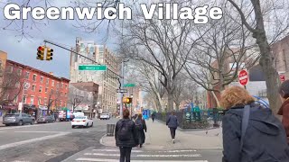 Walking Greenwich village New York City Early spring 2024 [upl. by Nwahsid]