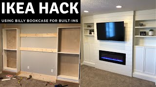 IKEA Billy Bookcase Hack  DIY BuiltIn Shelves [upl. by Nnaeoj325]