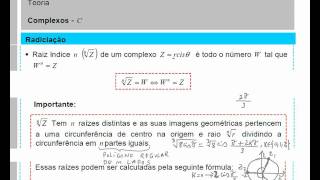 Raízes de Números Complexos M4a6T [upl. by Kalli]