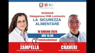 Webinar ONB LOMBARDIA La Sicurezza Alimentare  Dottssa MP Zampella  Dott A Craveri [upl. by Barret]