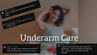 How to Remove Underarm Darkness  Underarm Care  Malayalam  Parvathy R Krishna [upl. by Blinnie]