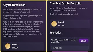 TapSwap Special YouTube Video Tasks Answers The Best Crypto Portfolio  Task 2 Crypto Revolution [upl. by Hewe]