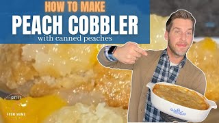 EASY Peach Cobbler Recipe  How to make the BEST PEACH COBBLER [upl. by Fonz509]